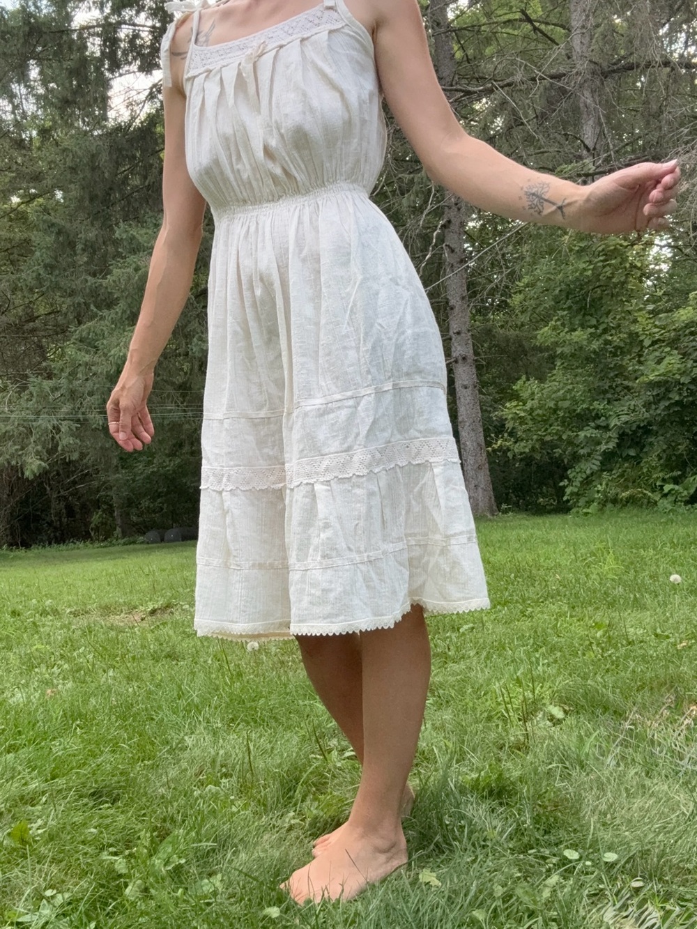 Vintage 70s cotton gauze prairie hippie boho sundress